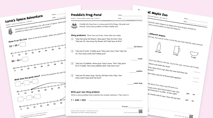 Sample grade 2 worksheets